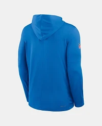 Nike Men's Blue Detroit Lions Sideline Dri-fit Long Sleeve Hooded T-Shirt