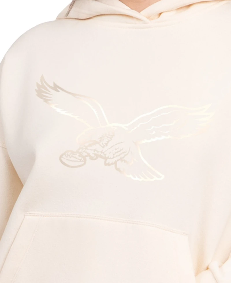 Starter Women's Cream Philadelphia Eagles Pastel Relaxed Travel Hoodie