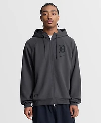 Nike Men's Anthracite Detroit Tigers Authentic Collection Player Raglan Dri-fit Full-Zip Hoodie