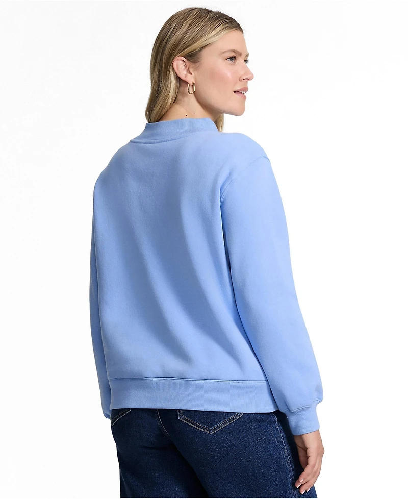 Lands' End Women's Long Sleeve Serious Sweats Mock Neck Sweatshirt