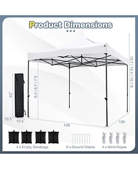 Gouun 10 x 10 Foot Pop-Up Canopy Shelter with 420D Oxford Top