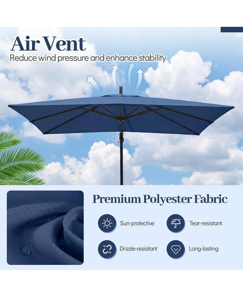 Gouun 8 x 8 Foot Square Offset Cantilever Patio Umbrella