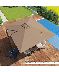 Gouun 11 x 9 Ft Rectangular Cantilever Patio Umbrella with Tilt