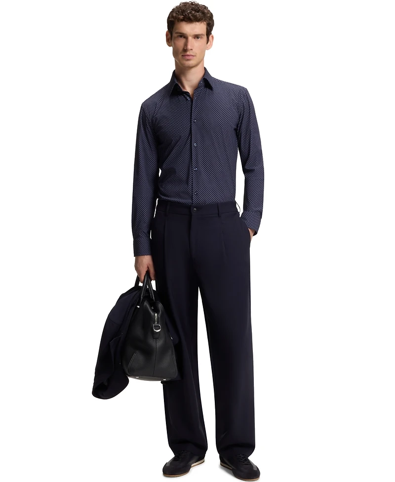 Boss by Hugo Men's Printed Performance-Stretch Fabric Slim-Fit Dress Shirt