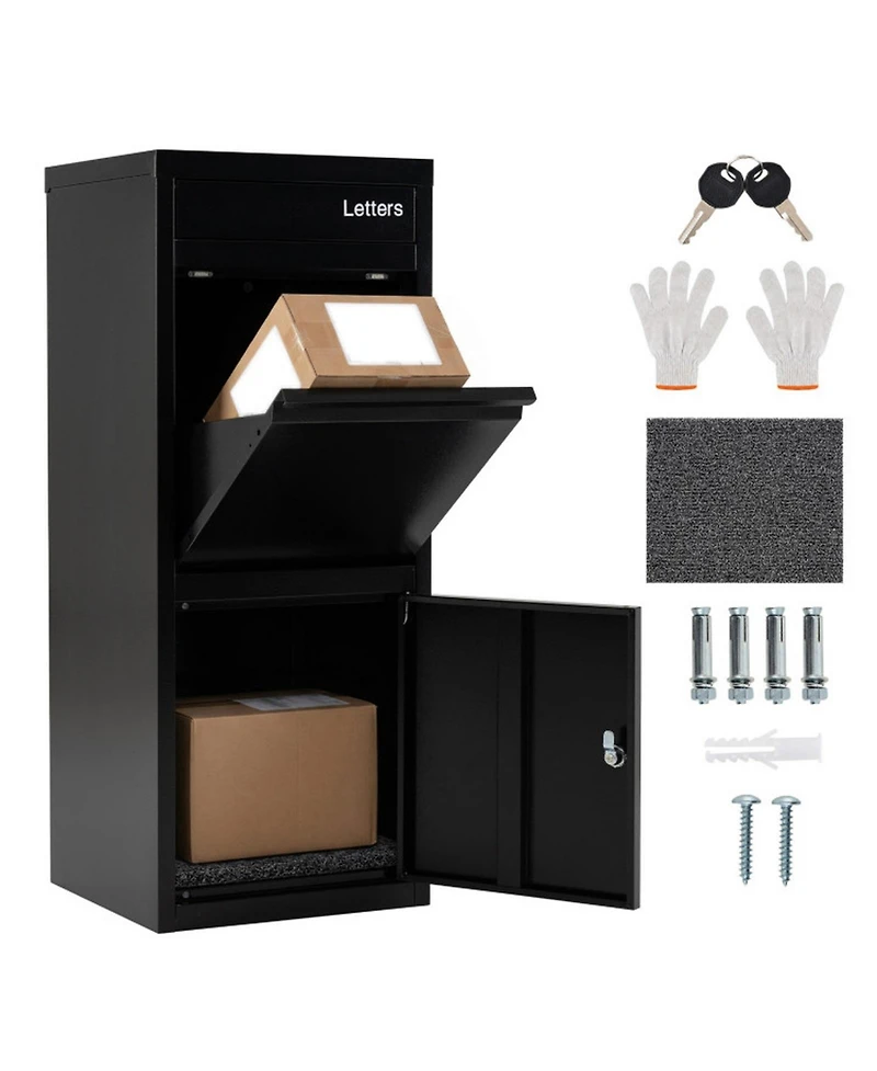 Gouun Galvanized Steel Package Delivery Box with Anti-Theft Lock