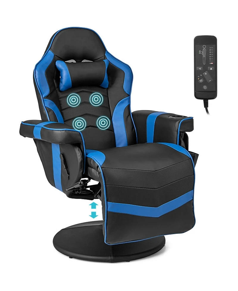 Gouun Massage Video Gaming Recliner Chair with Adjustable Height and Footrest
