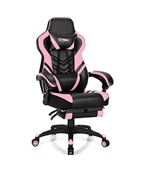 Gouun Adjustable Gaming Chair with Retractable Footrest and Headrest
