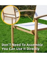 Yiortwo Set of 4 Patio Chairs, Stackable Outdoor Dining Chairs with Arms