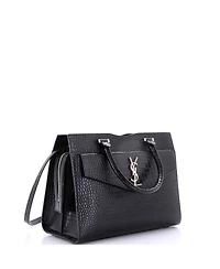 Pre-Owned Saint Laurent Medium Uptown Tote Embossed Leather