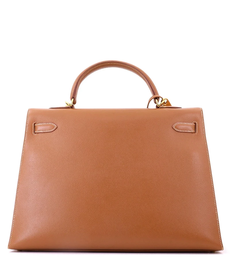 Pre-Owned Hermes Kelly 35 Handbag Brown Courchevel with Gold Hardware