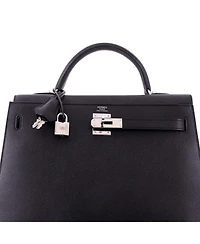 Pre-Owned HERMES Kelly Handbag Epsom with Palladium Hardware
