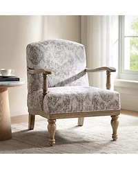 Hulala Home Ode 27.75"With Farmhouse Floral Accent Chair with Solid Wood Frame