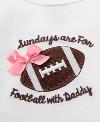 Baby Essentials Girls' Sundays are for Football with Daddy Bodysuit, Leggings and Headband, 3-Piece Set