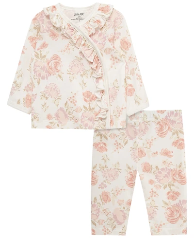 Little Me Baby Girls' Long-Sleeve Top and Pants, 2-Piece Set