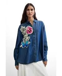 Desigual Women's Embroidered flower shirt