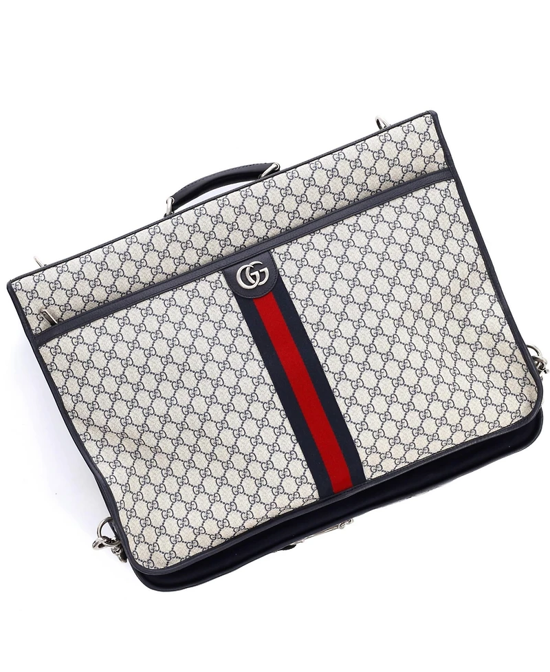Pre-Owned Gucci Savoy Web Garment Bag Gg Coated Canvas