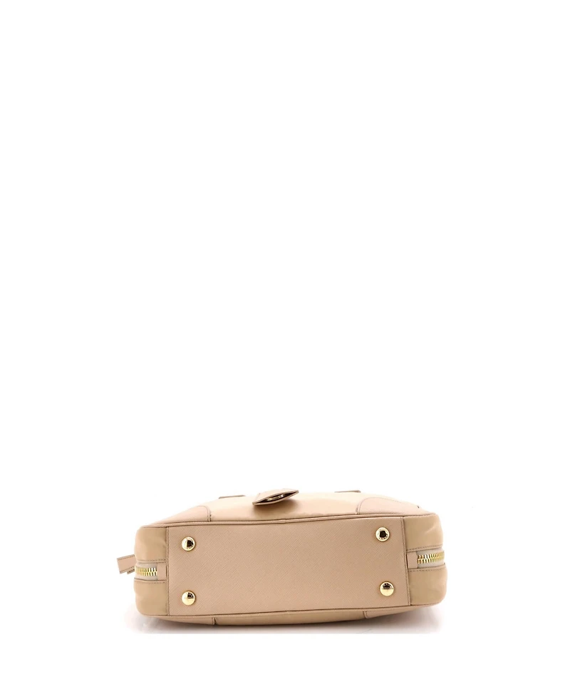 Pre-Owned Prada Medium Re-Edition 1978 Bauletto Bag Re-Nylon with Saffiano Leather