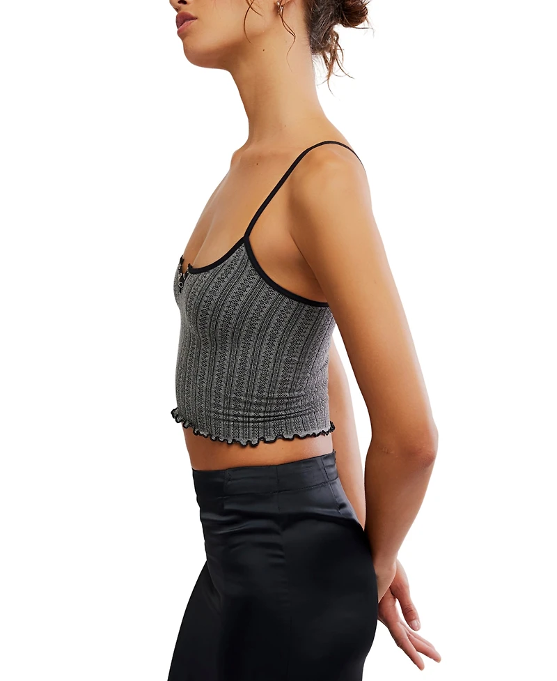Free People Women's Snap Into it Henley Crop Top