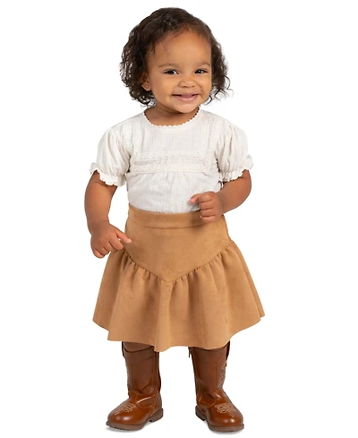 Rare Editions Baby Girls' Short-Sleeve Bodysuit and Skirt, 2-Piece Set