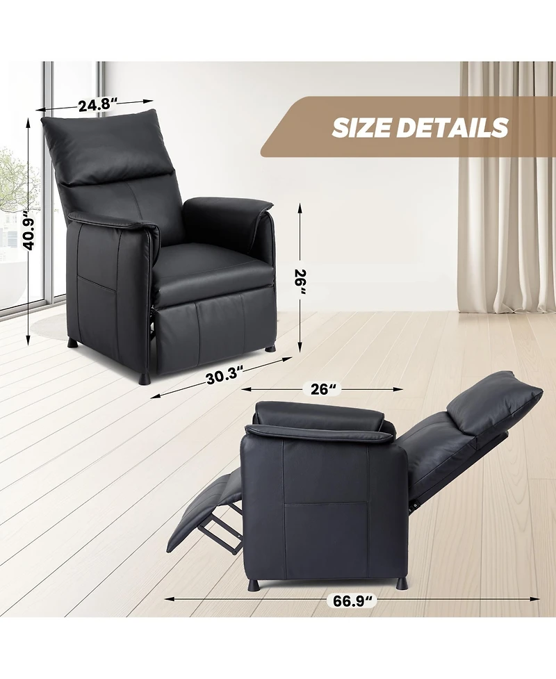homfan Pu Leather Electric Recliner Sleeper Chair with Massage & Heat, Adjustable Sofa Bed with Remote for Living Room, Office & Home Theater