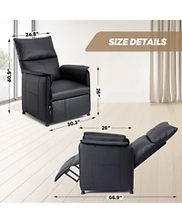 homfan Pu Leather Electric Recliner Sleeper Chair with Massage & Heat, Adjustable Sofa Bed with Remote for Living Room, Office & Home Theater