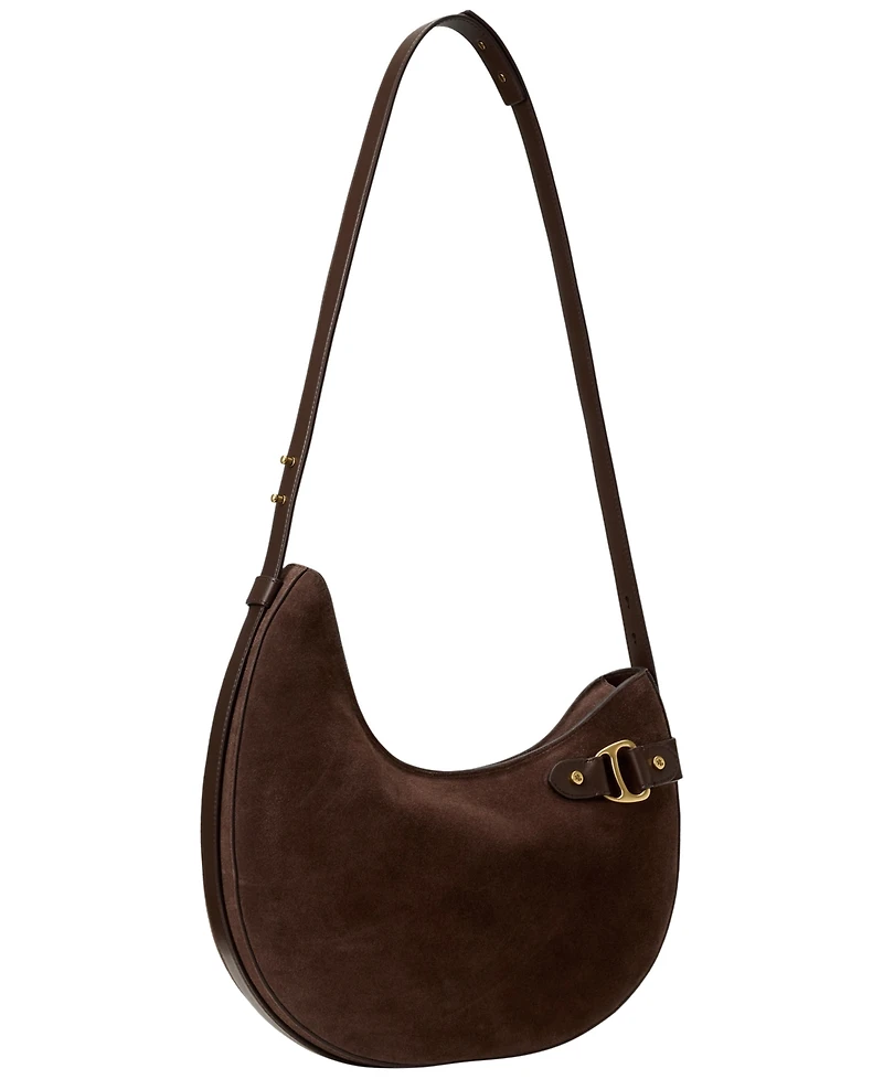 Lauren Ralph Lauren Tasha Medium Suede Shoulder Bag