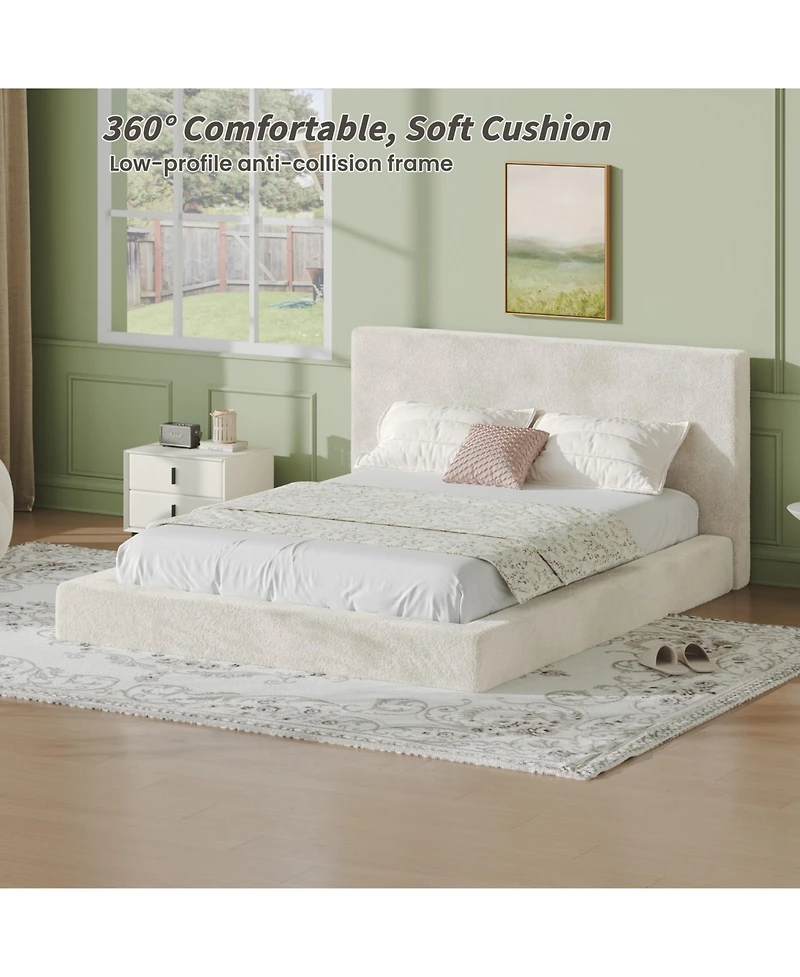 Sailvan Queen Cloud Upholstered Bed Surround Without Frame