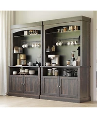 homfan 42-Inch Coffee Bar Cabin et with Led Lights and Storage Shelves for Kitchen Dining Room,