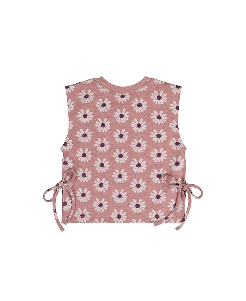 Deux par Little and Big Girl 6-12 Jacquard Vest Printed Flowers