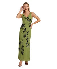 Nasty Gal Women's Cowl Embellished Ruched Side Maxi Dress