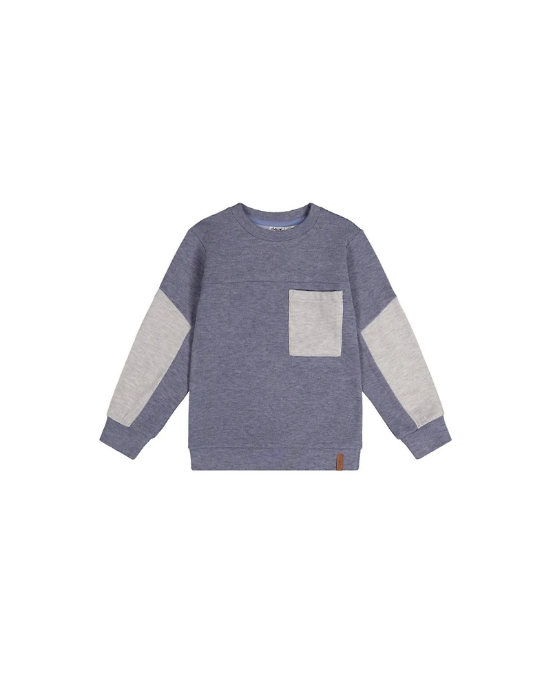 Deux par Little Boys 6-12 Color block Brushed Jersey Top with Chest Pocket