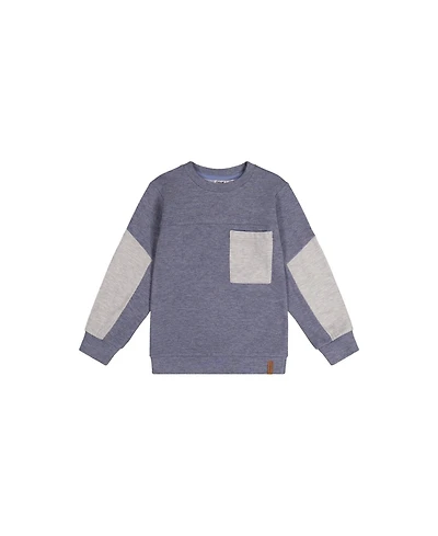 Deux par Little Boys 6-12 Color block Brushed Jersey Top with Chest Pocket