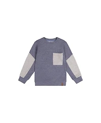 Deux par Little Boys 6-12 Color block Brushed Jersey Top with Chest Pocket