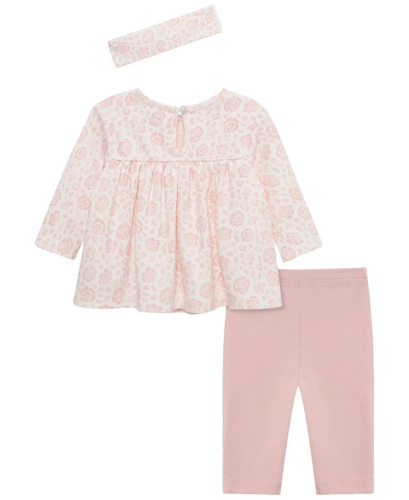 Little Me Baby Girls' Stencil Tunic Top, Leggings and Headband, 3-Piece Set