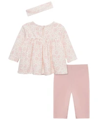 Little Me Baby Girls' Stencil Tunic Top, Leggings and Headband, 3-Piece Set