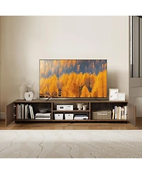 Slickblue Modern Tv Stand for TVs up to 70" with 2 Doors and Shelves