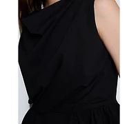 Kenneth Cole Women's Pleated Sleeveless Cowl Neck Peplum Top