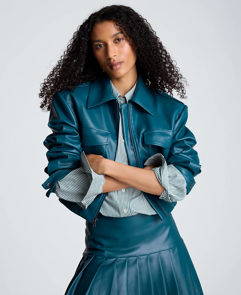 Kenneth Cole Women's Cropped Bomber Jacket