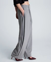 Kenneth Cole Women's High-Rise Accordion Side-Pleat Wide-Leg Pants, Regular And Plus