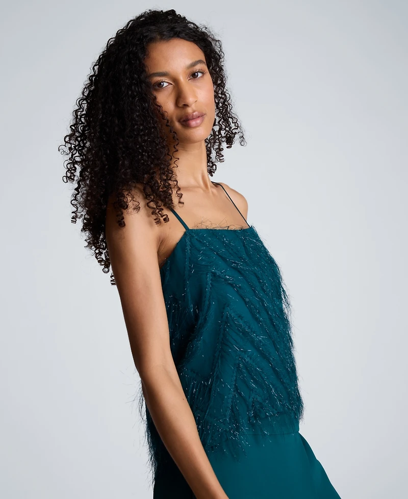 Kenneth Cole Women's Textured Chevron Crop Camisole