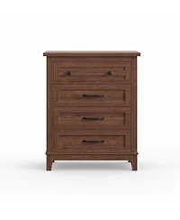 homfan 4-Drawer Storage Cabinet 34.8" Tall Vertical Chest for Bedroom or Living Room