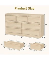 homfan 7 Drawer Dresser for Bedroom, Modern Wooden Chest, Spacious Organizer Living Room, Nursery, Entryway, Hallway, Closet, Bedroom