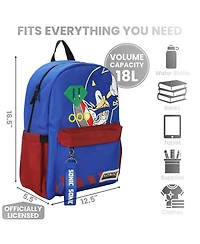 Sonic The Hedgehog Sonic Character Art 16.5 Inch Adult Backpack