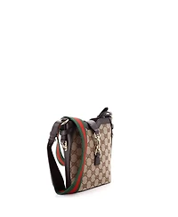 Pre-Owned Gucci Mini Bucket Bag Gg Canvas with Leather
