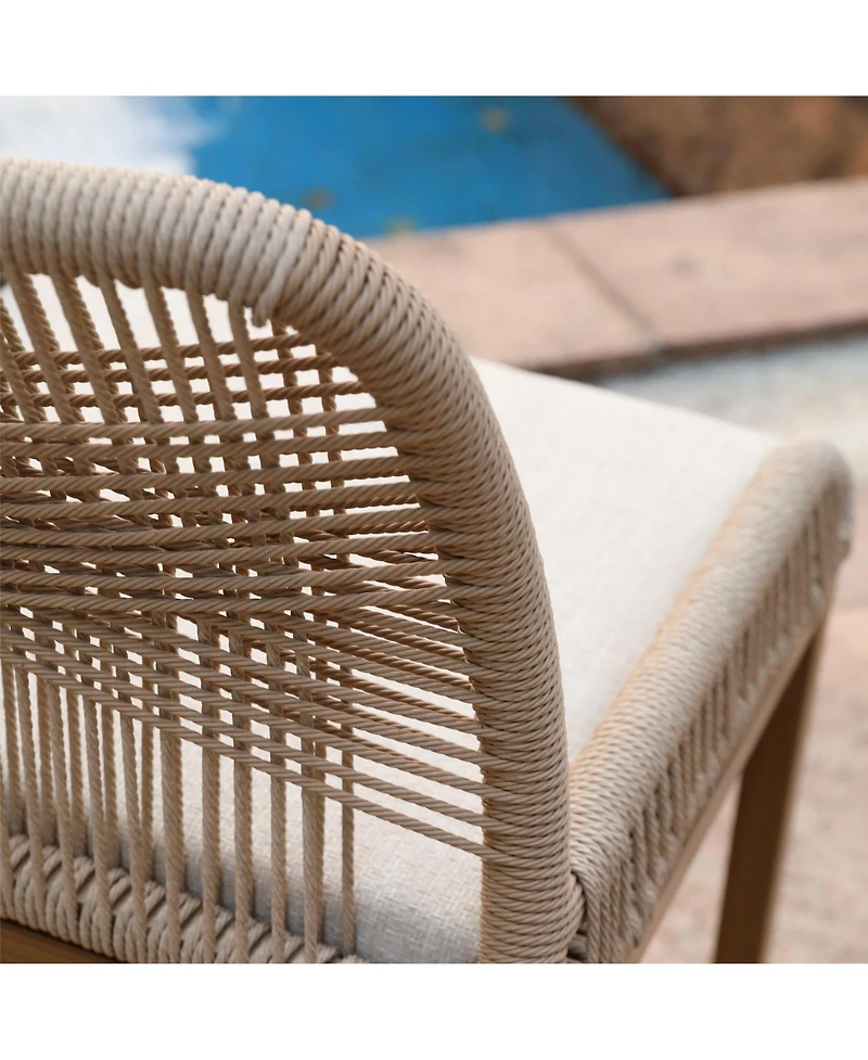 Clihome Pieces Wicker and Aluminum Modern Barstools with Cushion