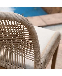 Clihome Pieces Wicker and Aluminum Modern Barstools with Cushion