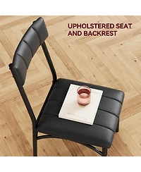 homfan Padded Upholstered Dining Chair Set, Stable Steel and Engineered Wood Structure, Space Saving Easy Clean Home Dining Furniture