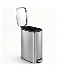 Mega Casa 13 Gal./50 Liter Slim Stainless Steel Step-on Trash Can for Kitchen