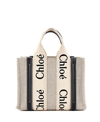 Pre-Owned Chloe Small Woody Tote Canvas with Leather