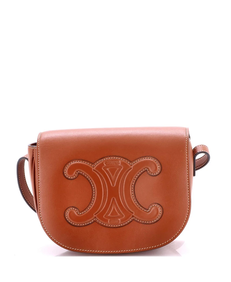 Pre-Owned Celine Cuir Triomphe Folco Bag Leather